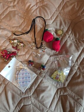 Assorted Holiday Earrings and A Necklace